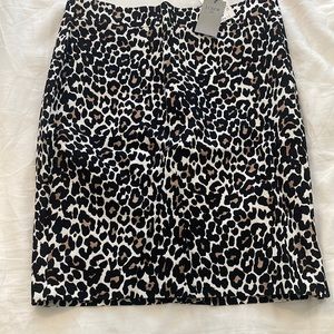 J Crew Petite Leopard Skirt NWT